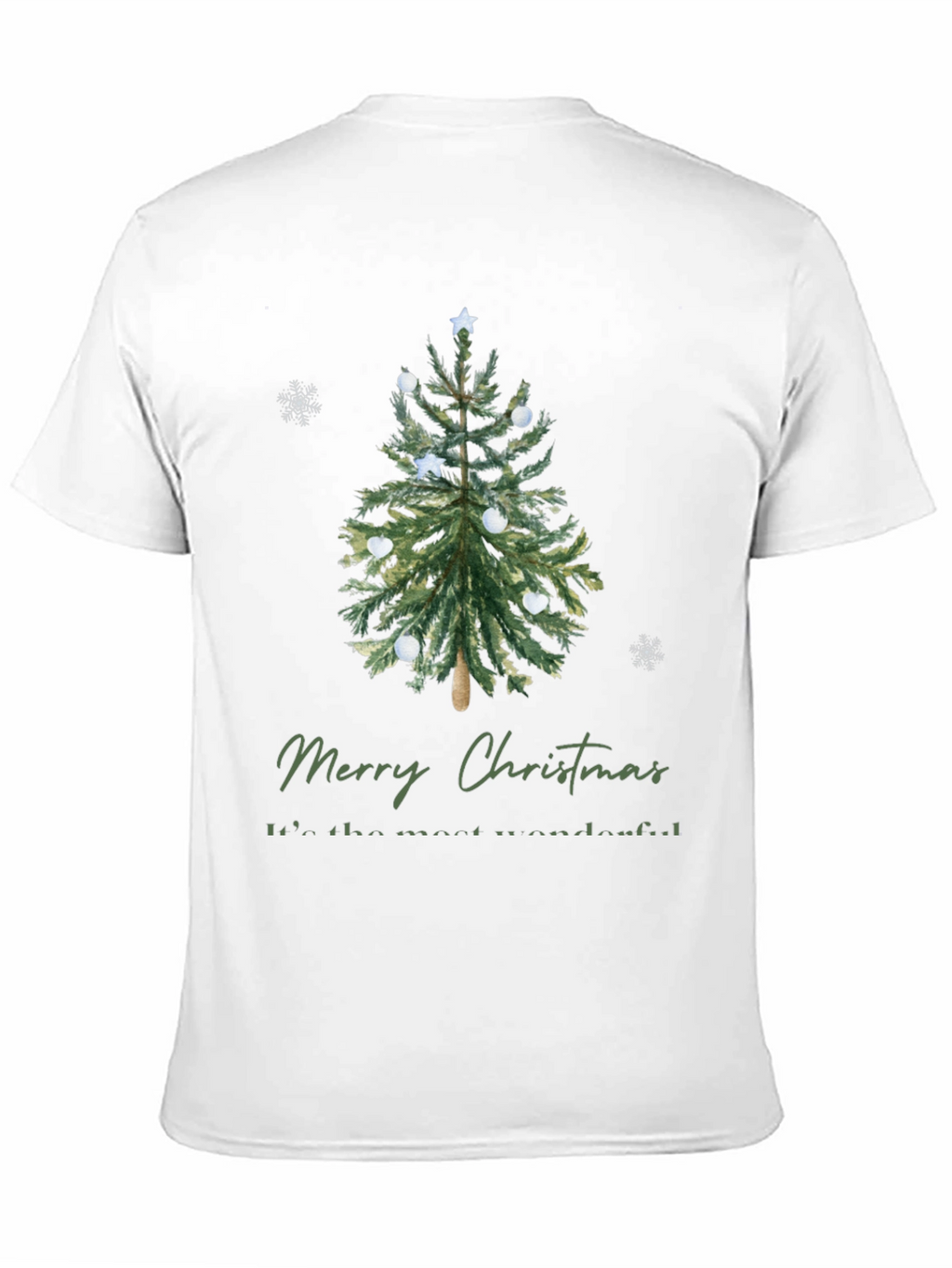 Merry Christmas Tree Graphic Tee - Holiday Apparel