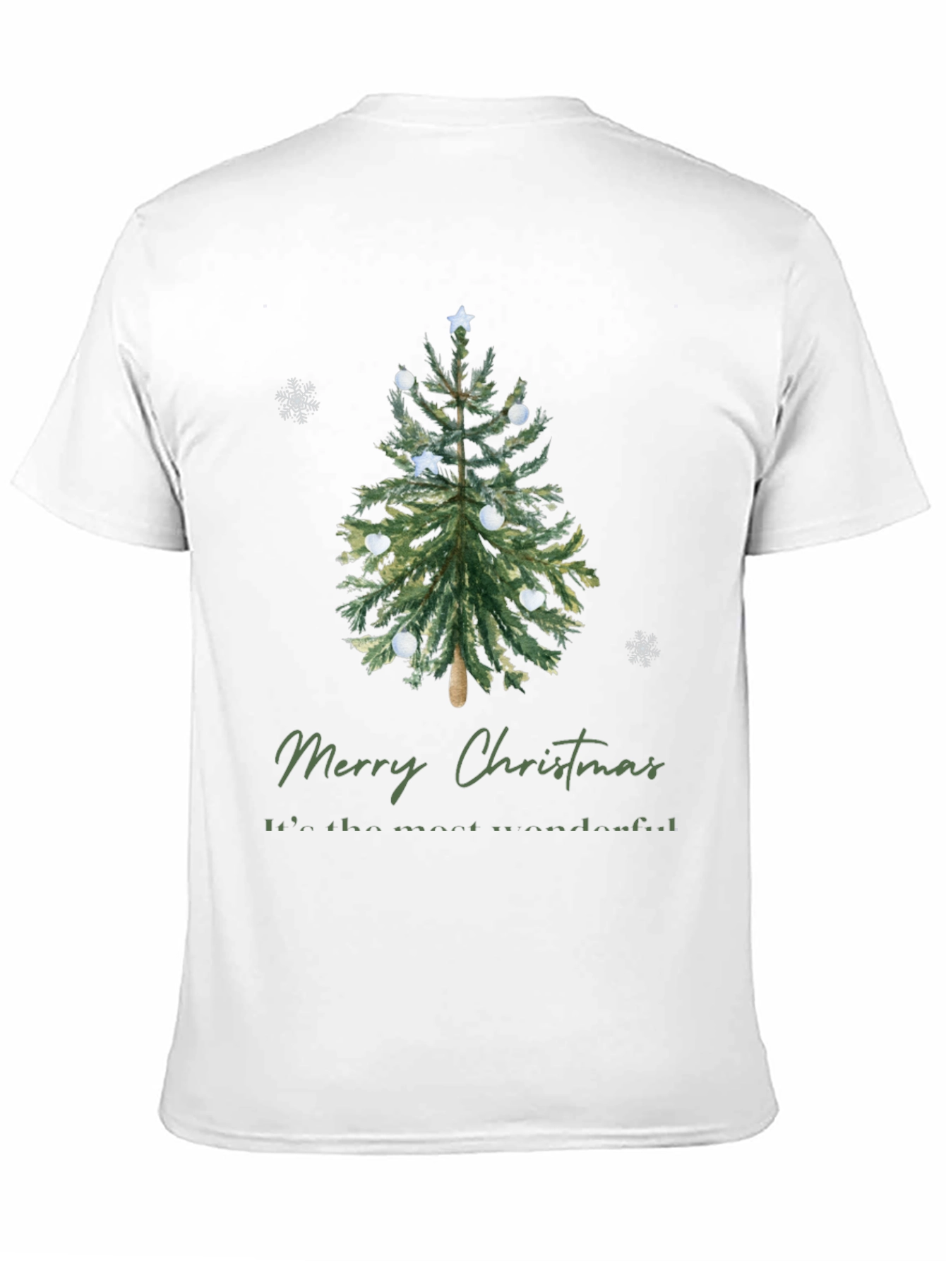 Merry Christmas Tree Graphic Tee - Holiday Apparel