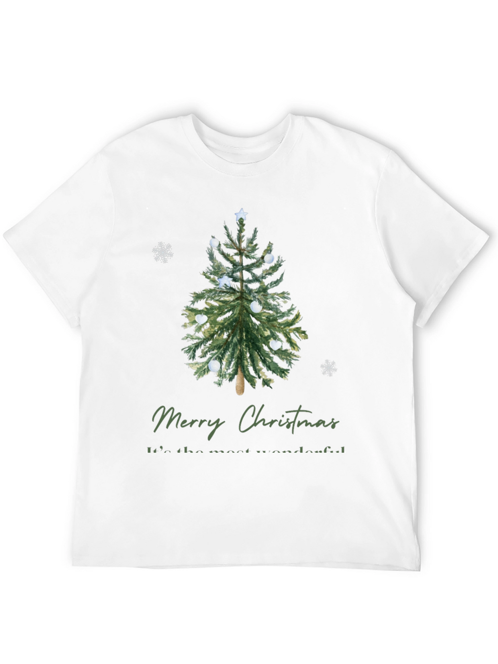 Merry Christmas Tree Graphic Tee - Holiday Apparel