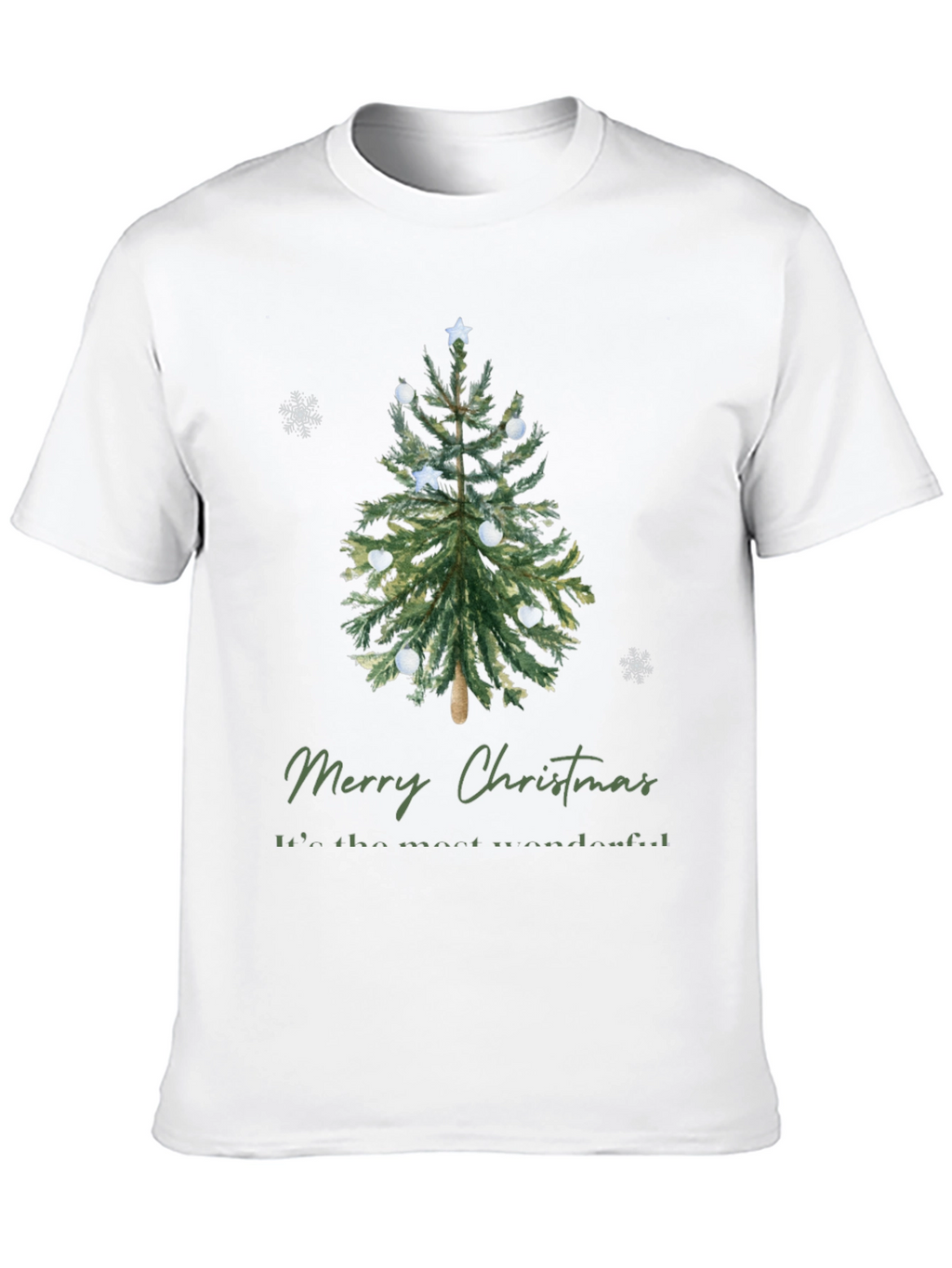 Merry Christmas Tree Graphic Tee - Holiday Apparel