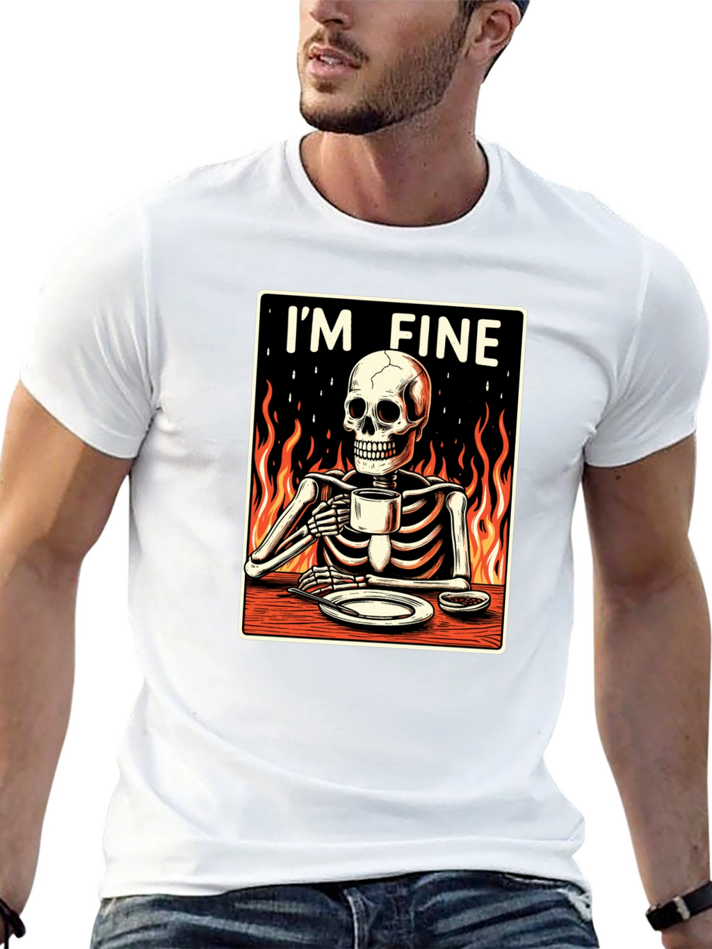 Im Fine Skeleton T-Shirt - Funny Graphic Tee