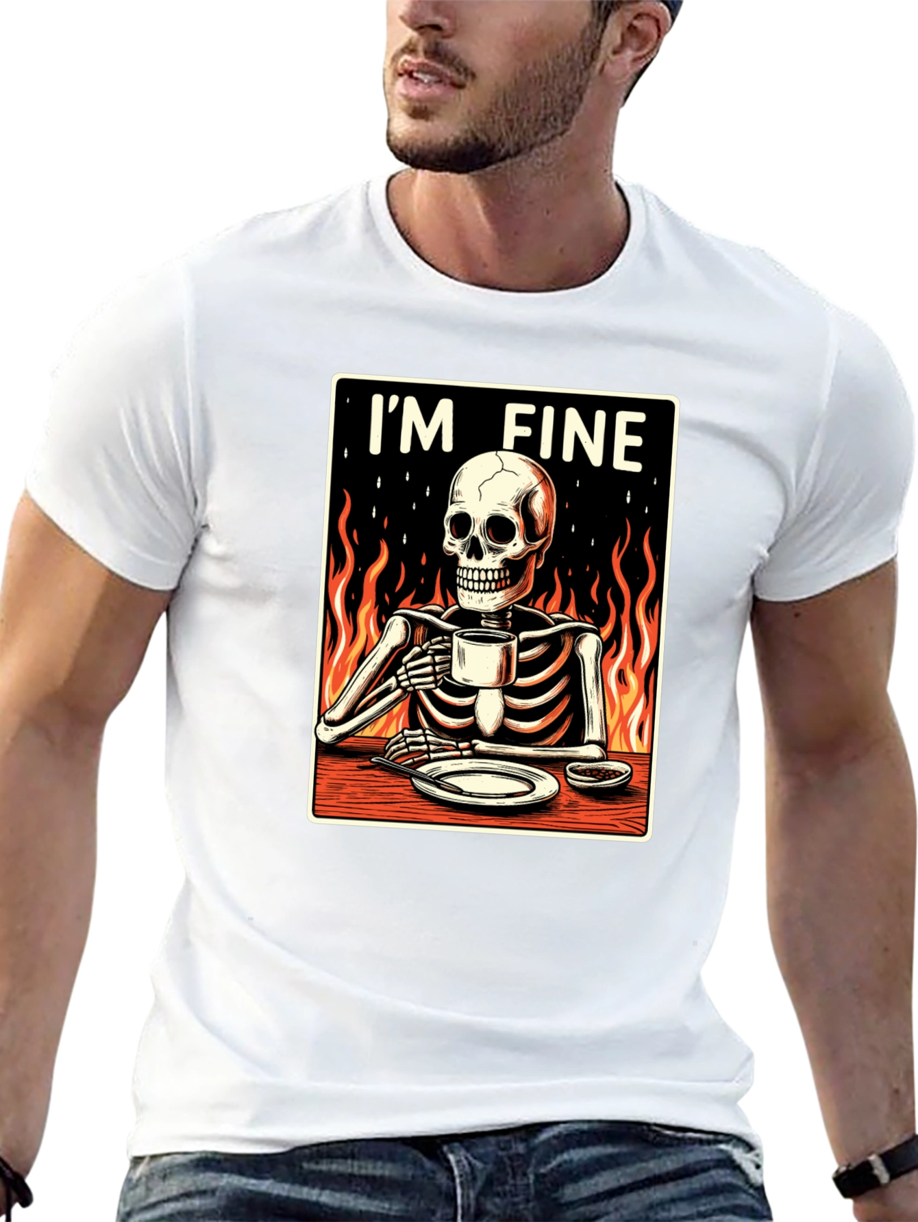 Im Fine Skeleton T-Shirt - Funny Graphic Tee