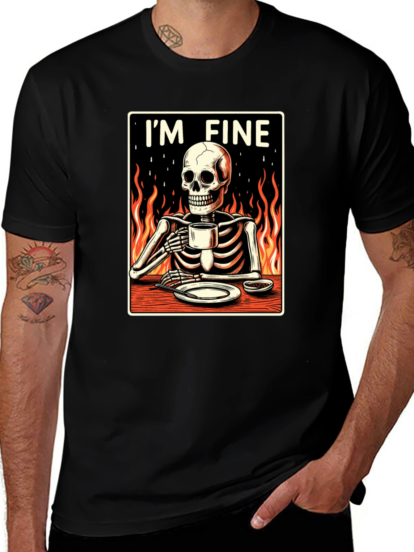 Im Fine Skeleton T-Shirt - Funny Graphic Tee