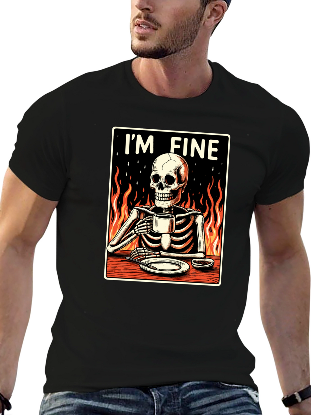Im Fine Skeleton T-Shirt - Funny Graphic Tee