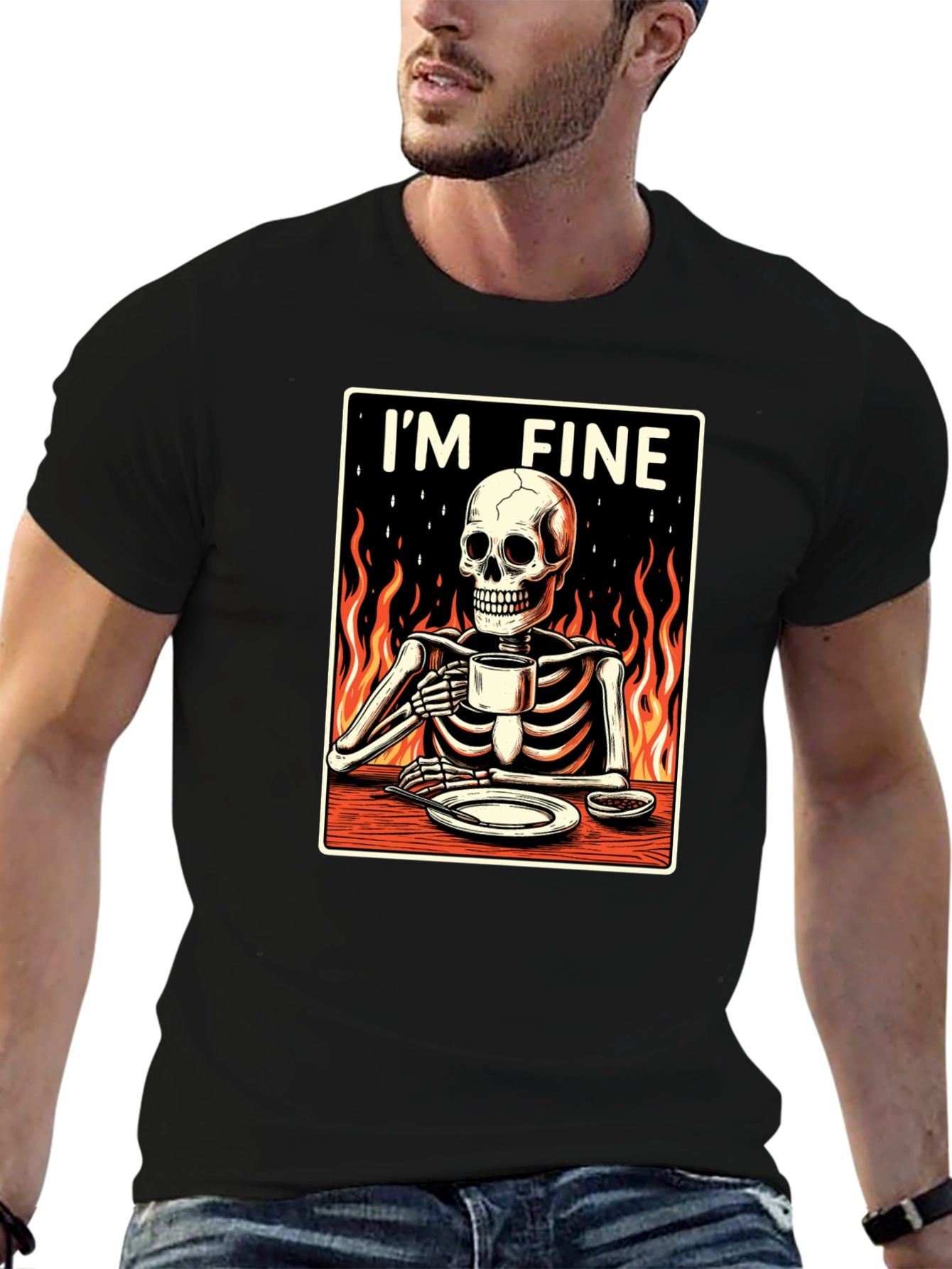 Im Fine Skeleton T-Shirt - Funny Graphic Tee