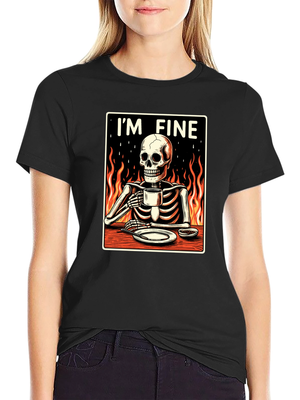 Im Fine Skeleton T-Shirt - Funny Graphic Tee