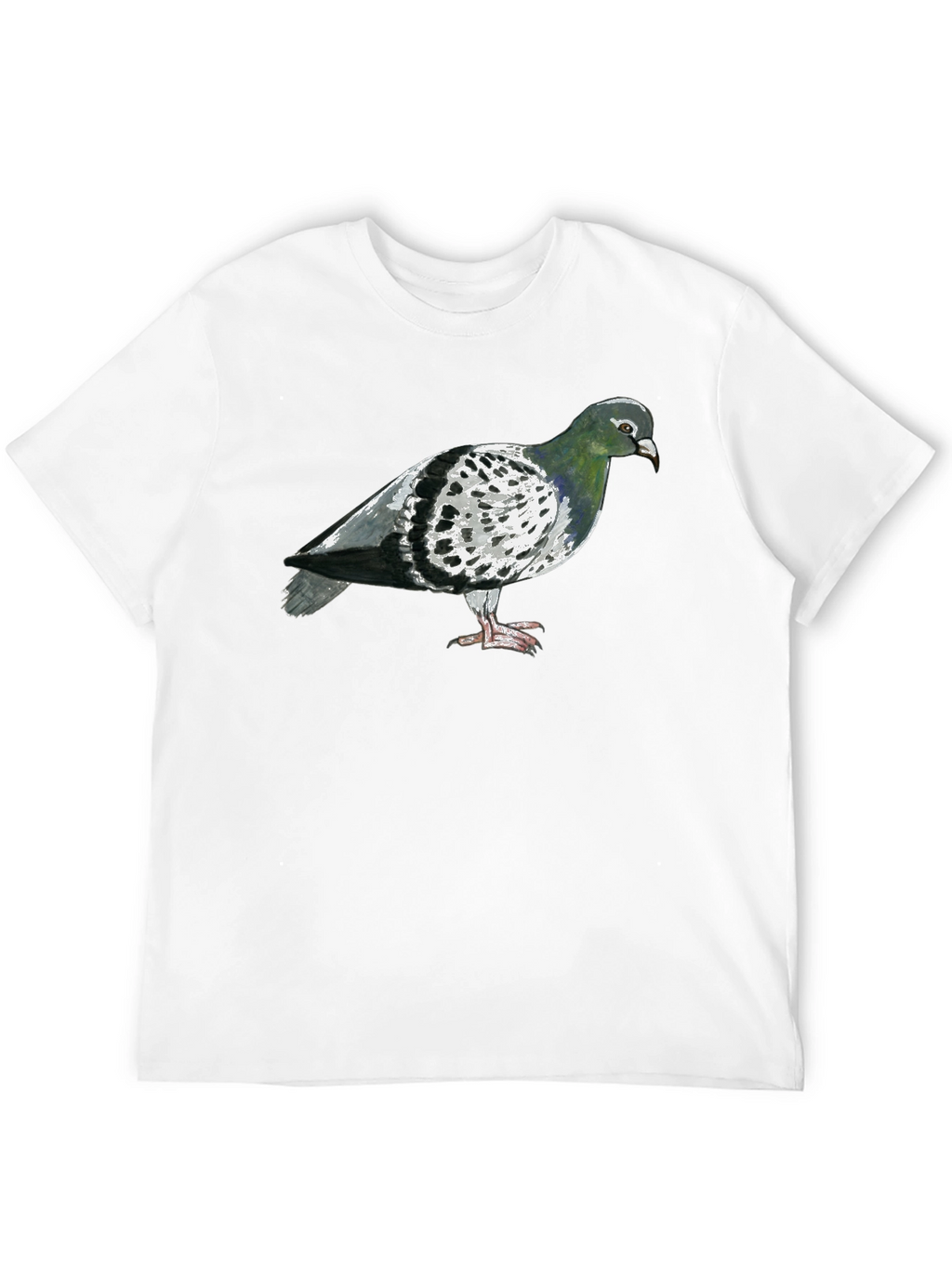 Pigeon Graphic T-Shirt - Black Crew Neck Tee