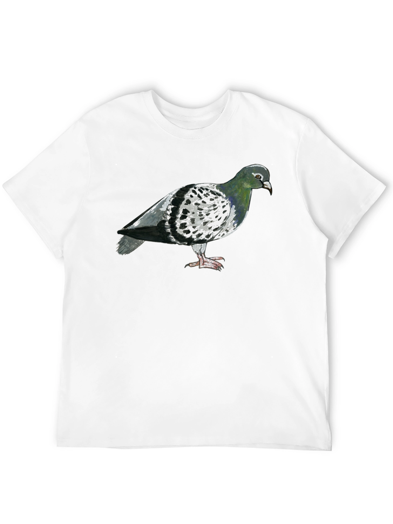 Pigeon Graphic T-Shirt - Black Crew Neck Tee