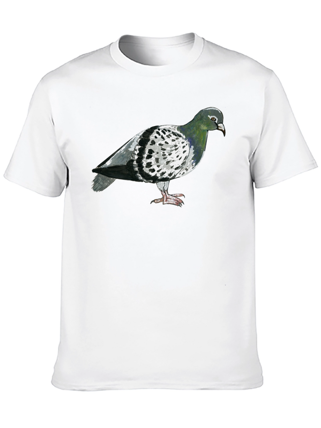 Pigeon Graphic T-Shirt - Black Crew Neck Tee
