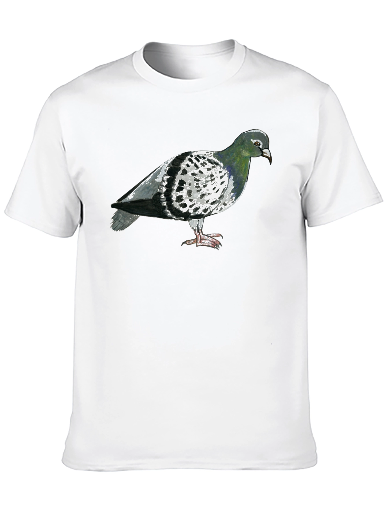 Pigeon Graphic T-Shirt - Black Crew Neck Tee