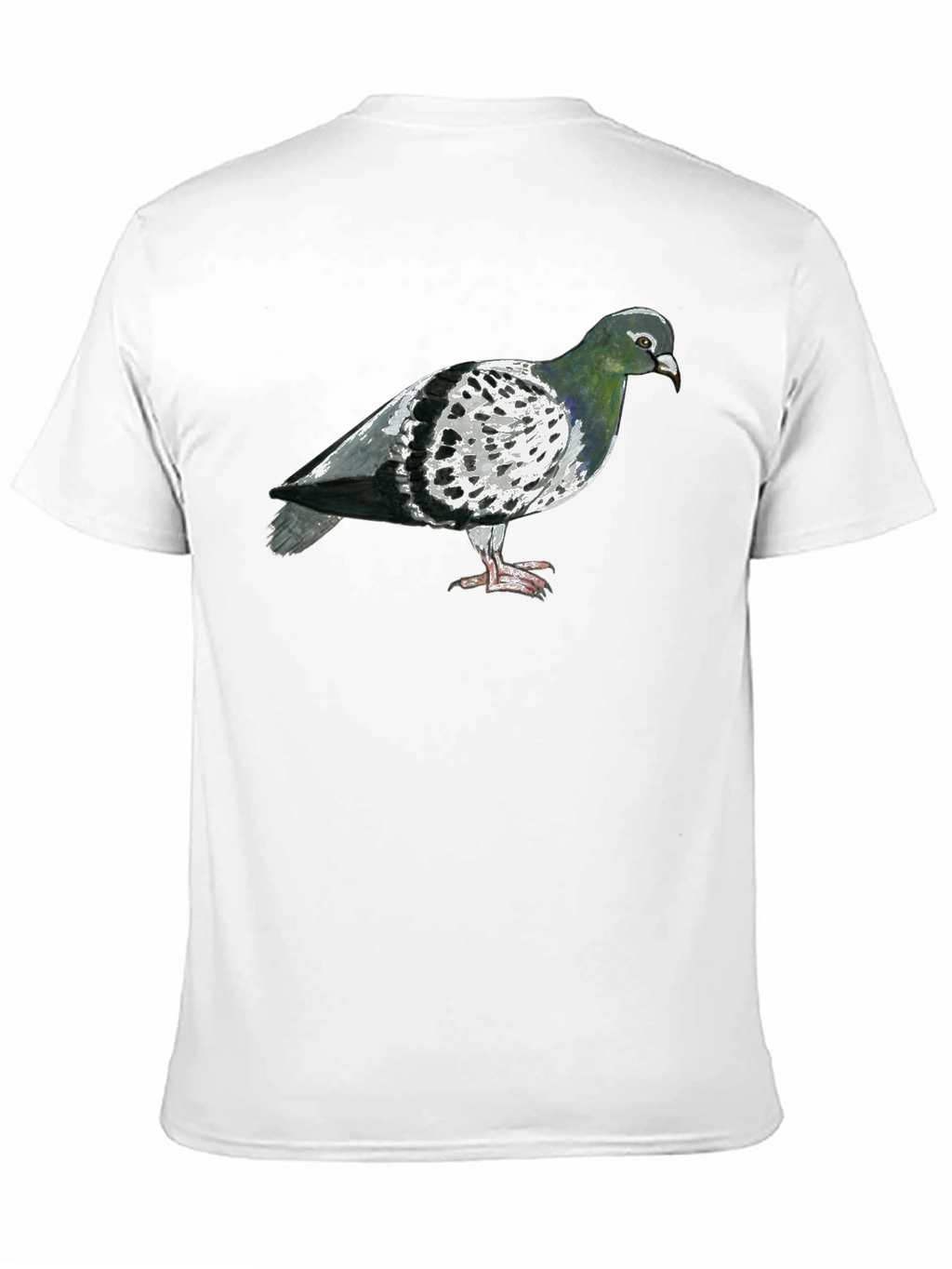 Pigeon Graphic T-Shirt - Black Crew Neck Tee