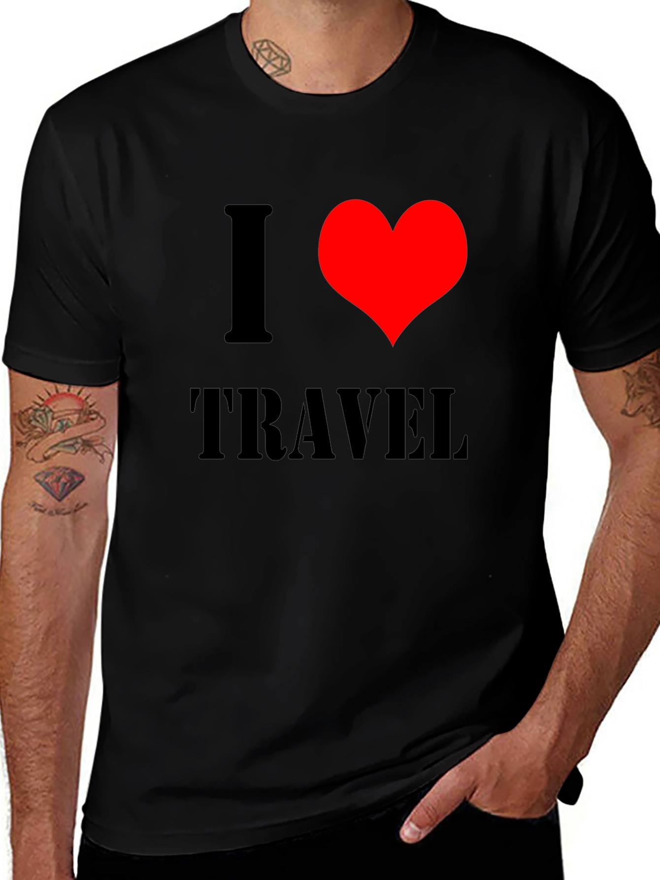I Heart Travel Black T-Shirt
