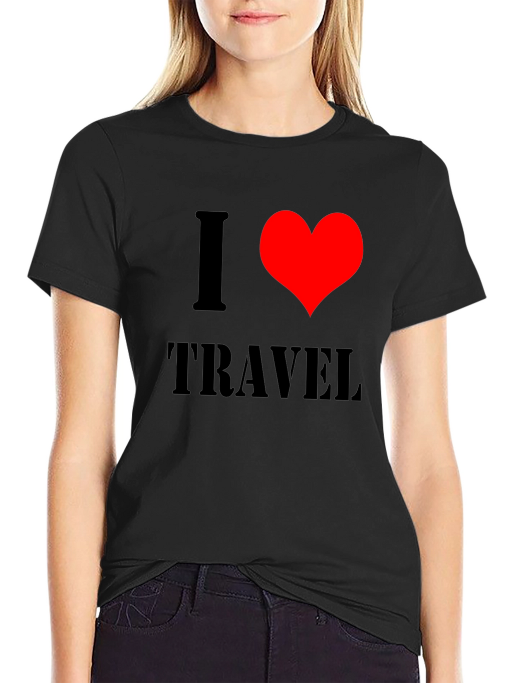 I Heart Travel Black T-Shirt