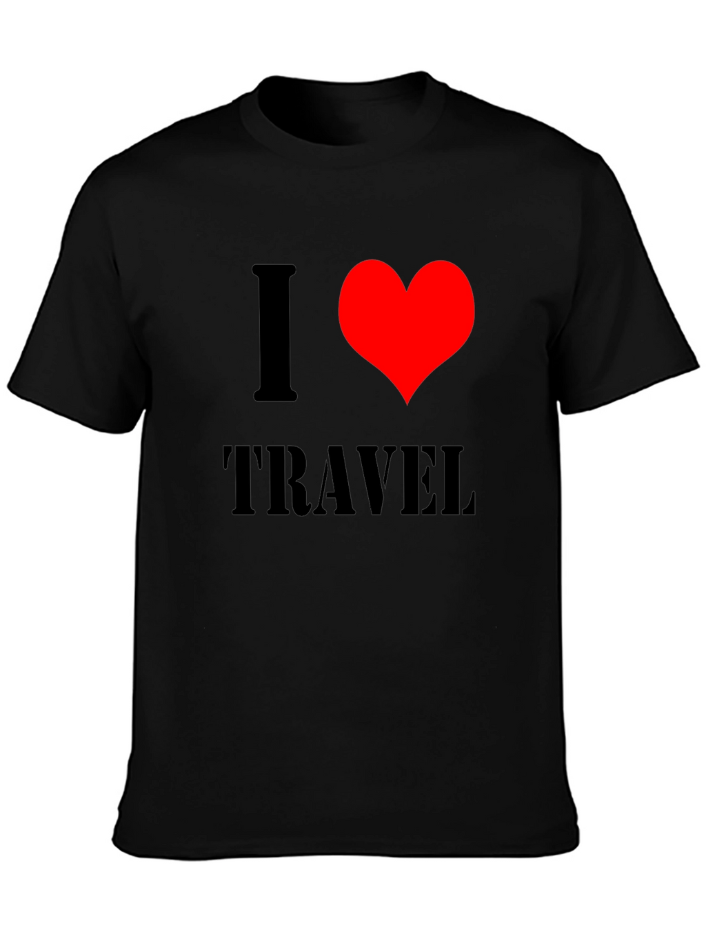 I Heart Travel Black T-Shirt