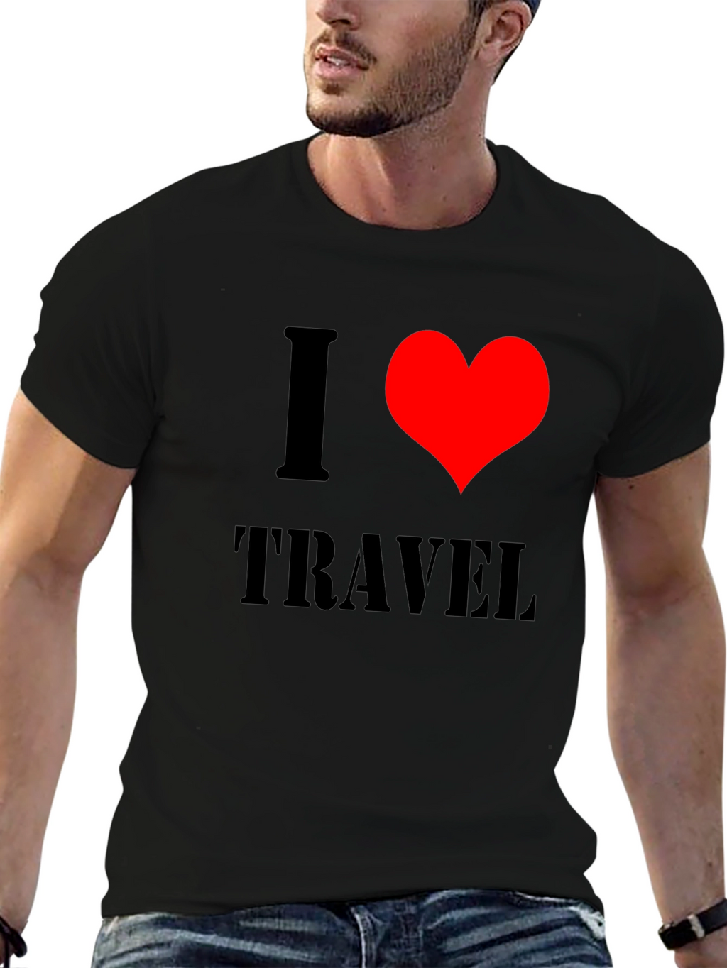 I Heart Travel Black T-Shirt