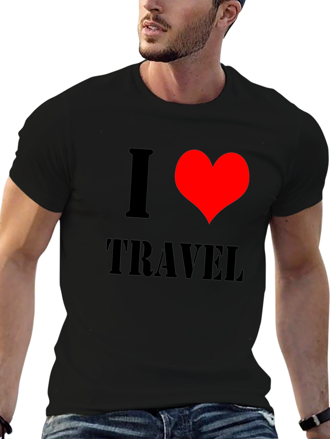 I Heart Travel Black T-Shirt