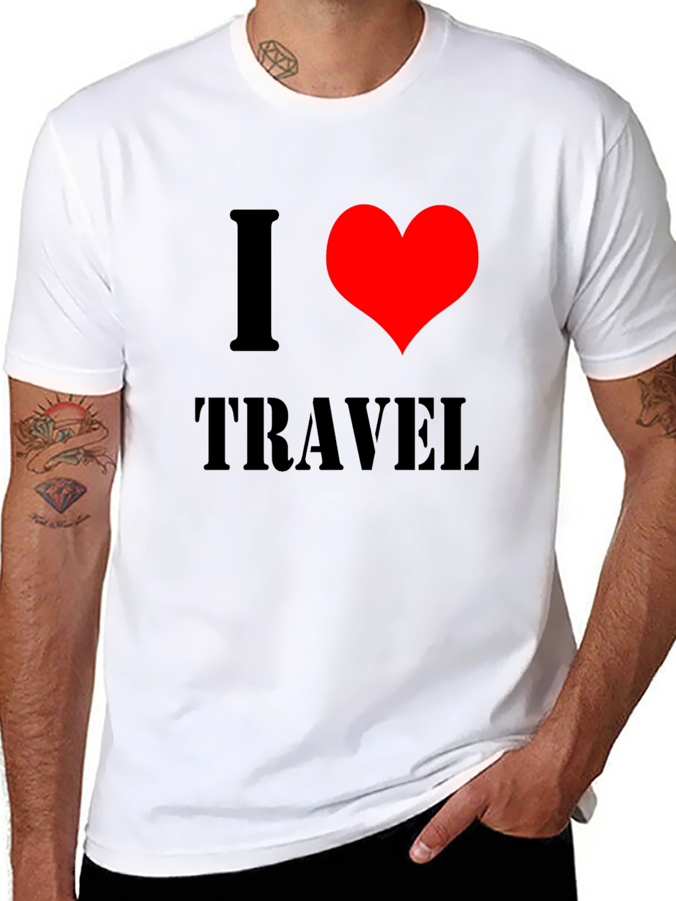I Heart Travel Black T-Shirt