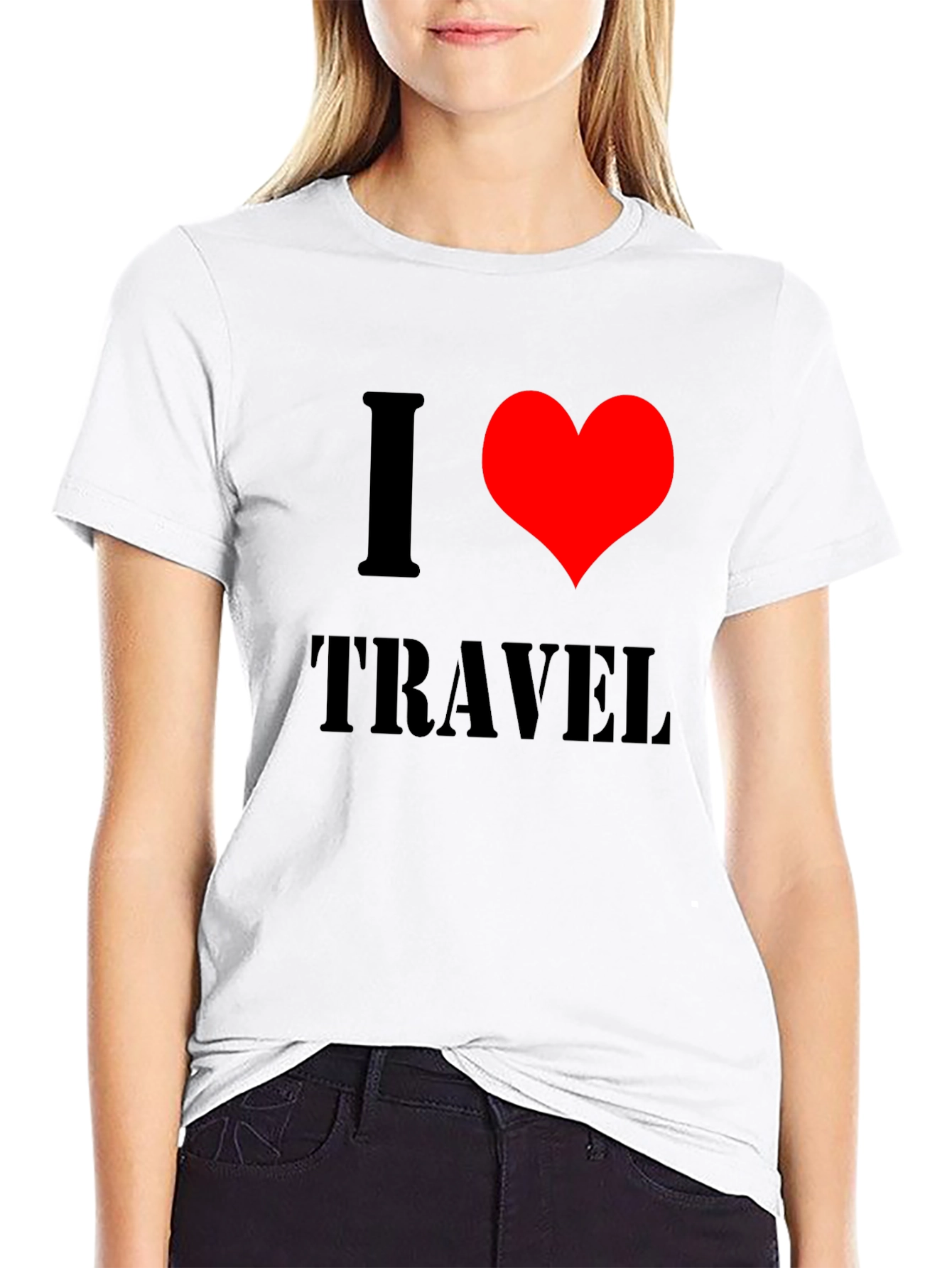 I Heart Travel Black T-Shirt