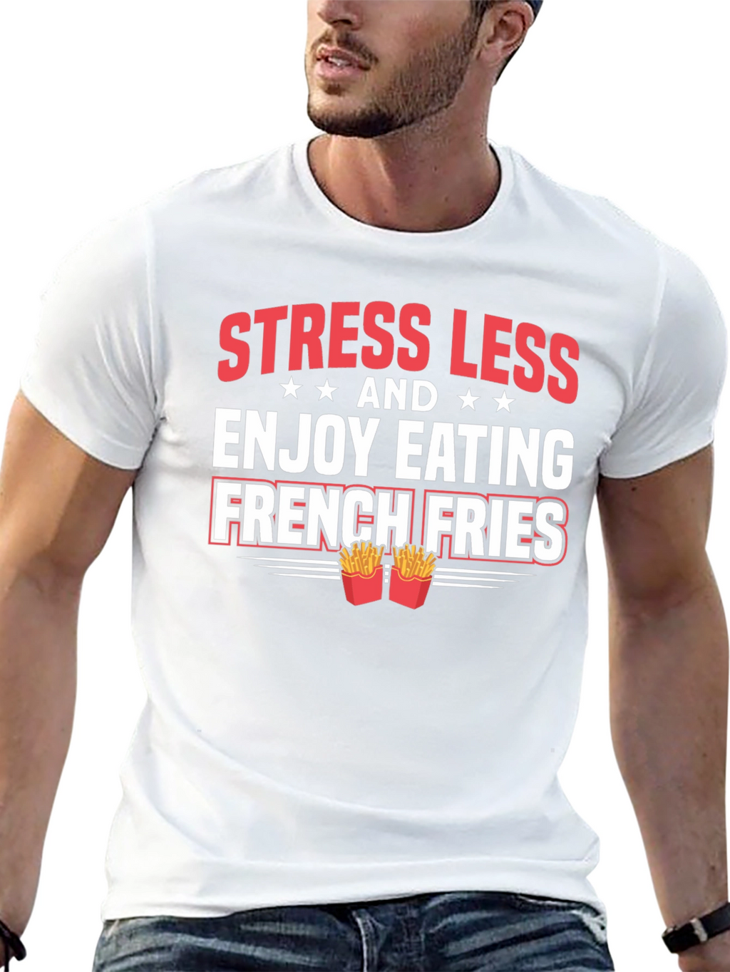 Stress Less French Fries Graphic Tee