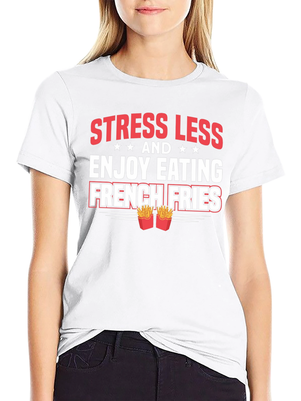 Stress Less French Fries Graphic Tee