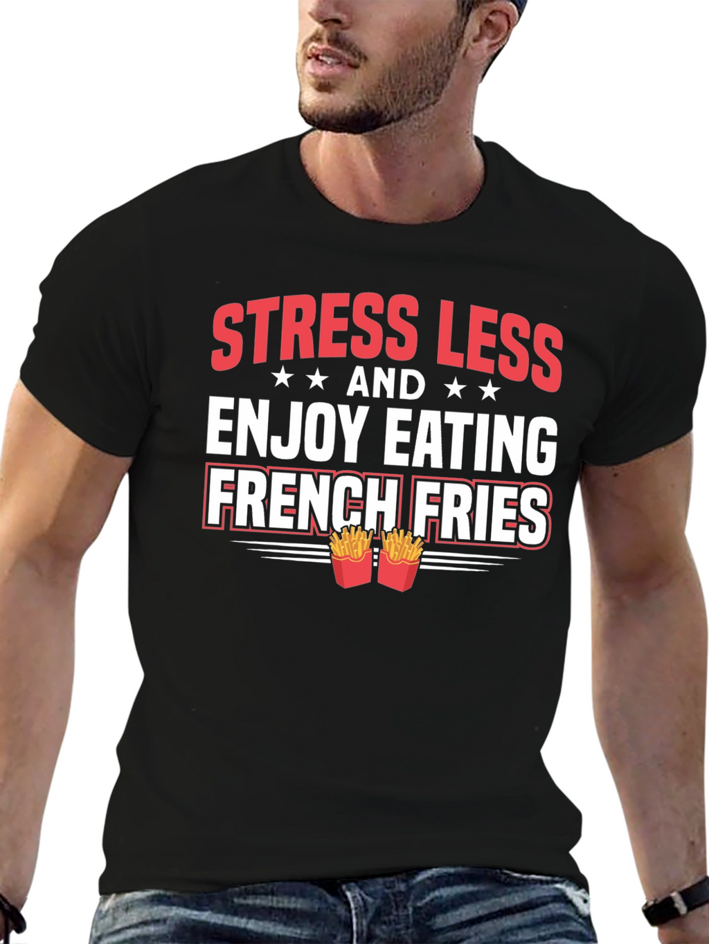 Stress Less French Fries Graphic Tee