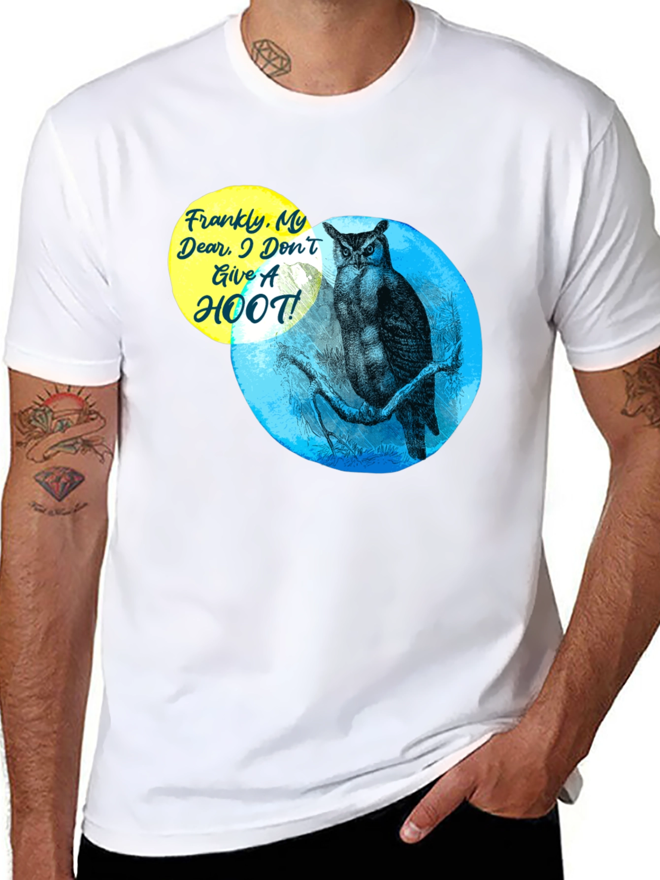 Funny Owl T-Shirt - Frankly My Dear I Dont Give a Hoot!
