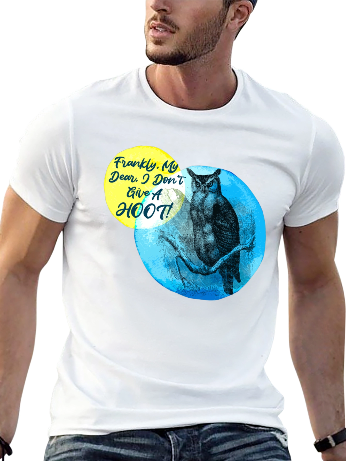 Funny Owl T-Shirt - Frankly My Dear I Dont Give a Hoot!