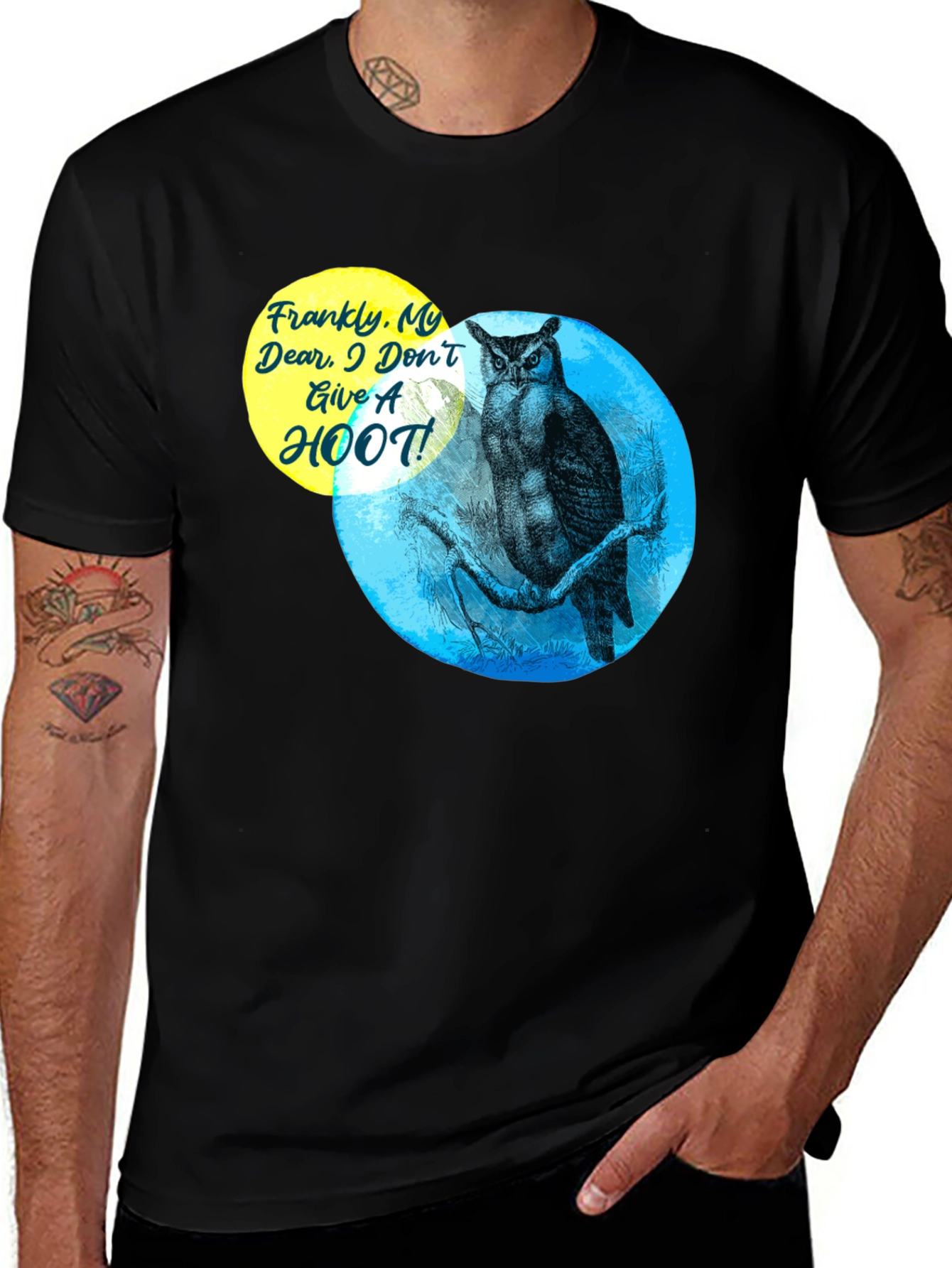 Funny Owl T-Shirt - Frankly My Dear I Dont Give a Hoot!