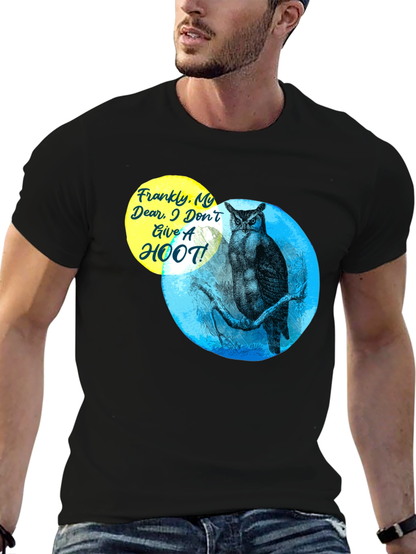 Funny Owl T-Shirt - Frankly My Dear I Dont Give a Hoot!