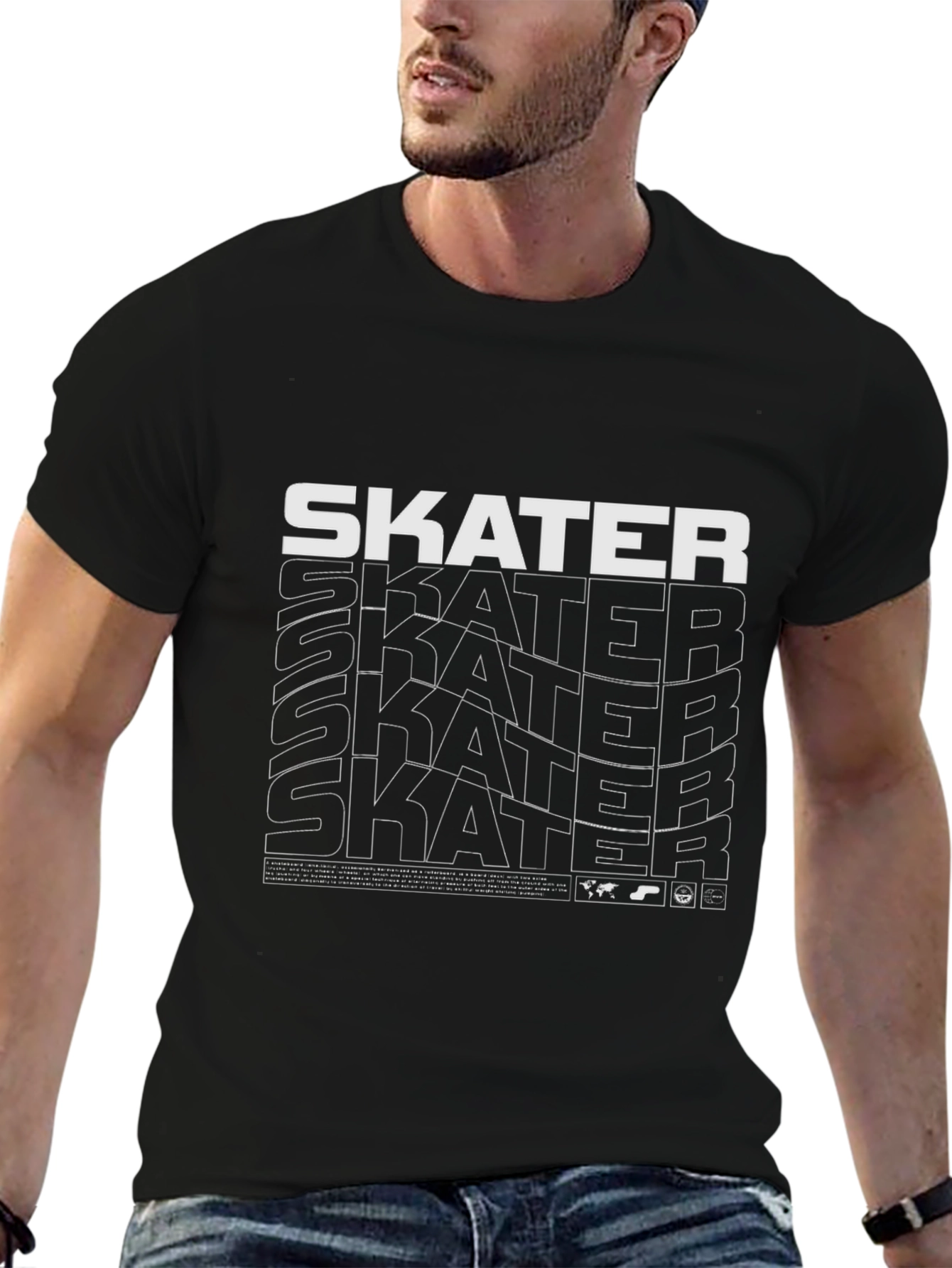 Skater Graphic Black T-Shirt