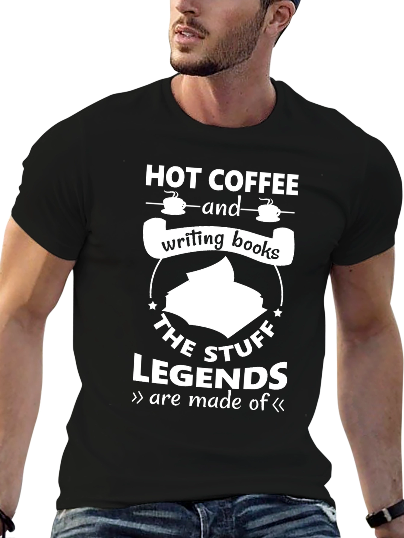 Hot Coffee & Writing Books Tee - Legend Material