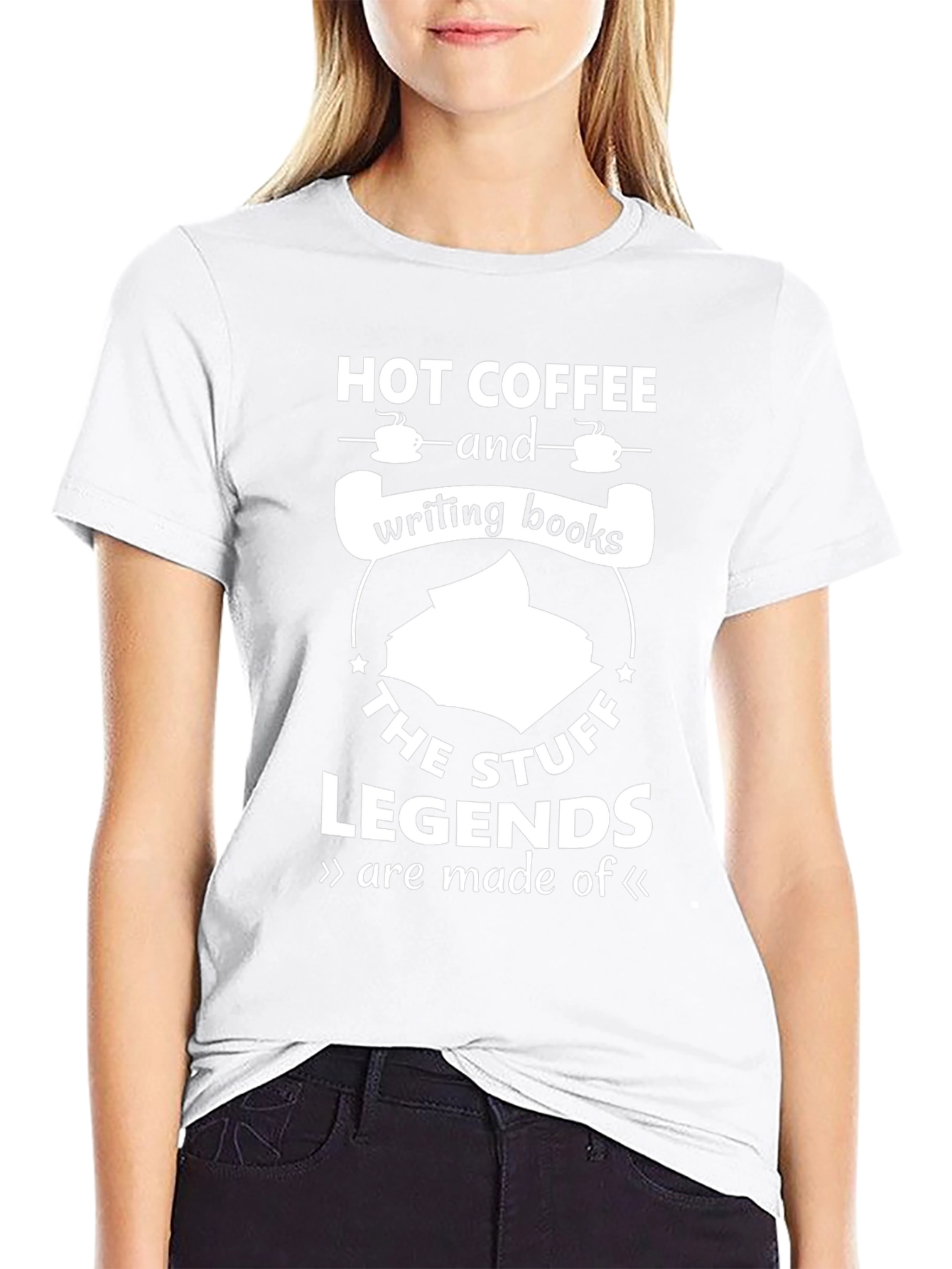 Hot Coffee & Writing Books Tee - Legend Material