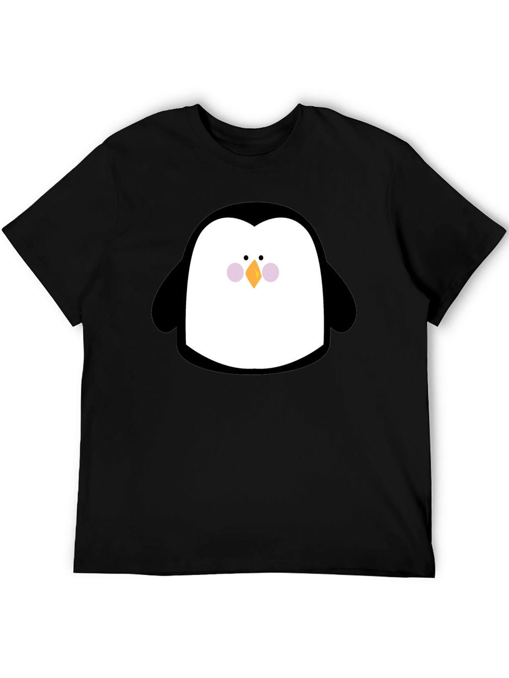 Cute Penguin Graphic Print Black T-Shirt