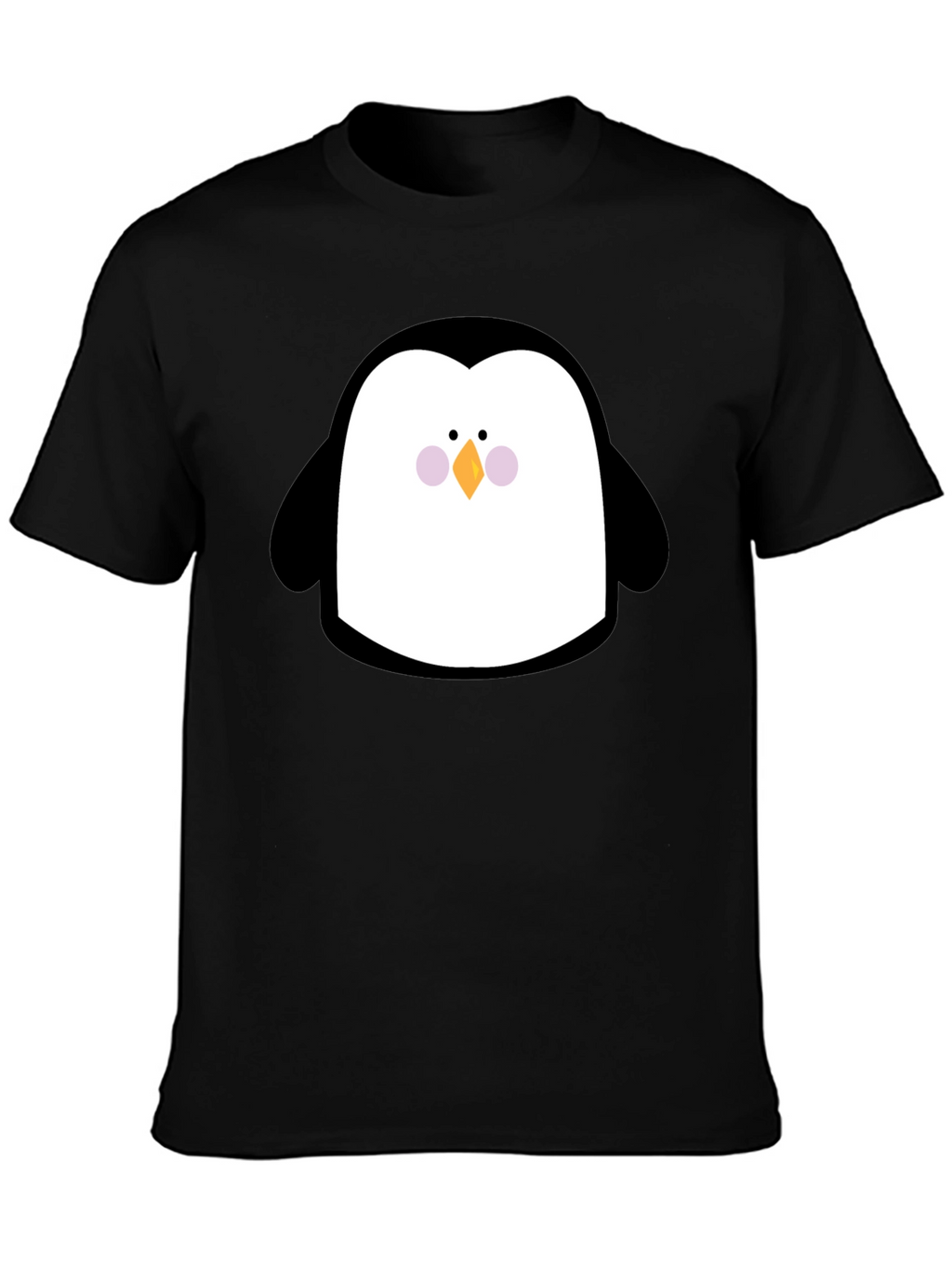 Cute Penguin Graphic Print Black T-Shirt