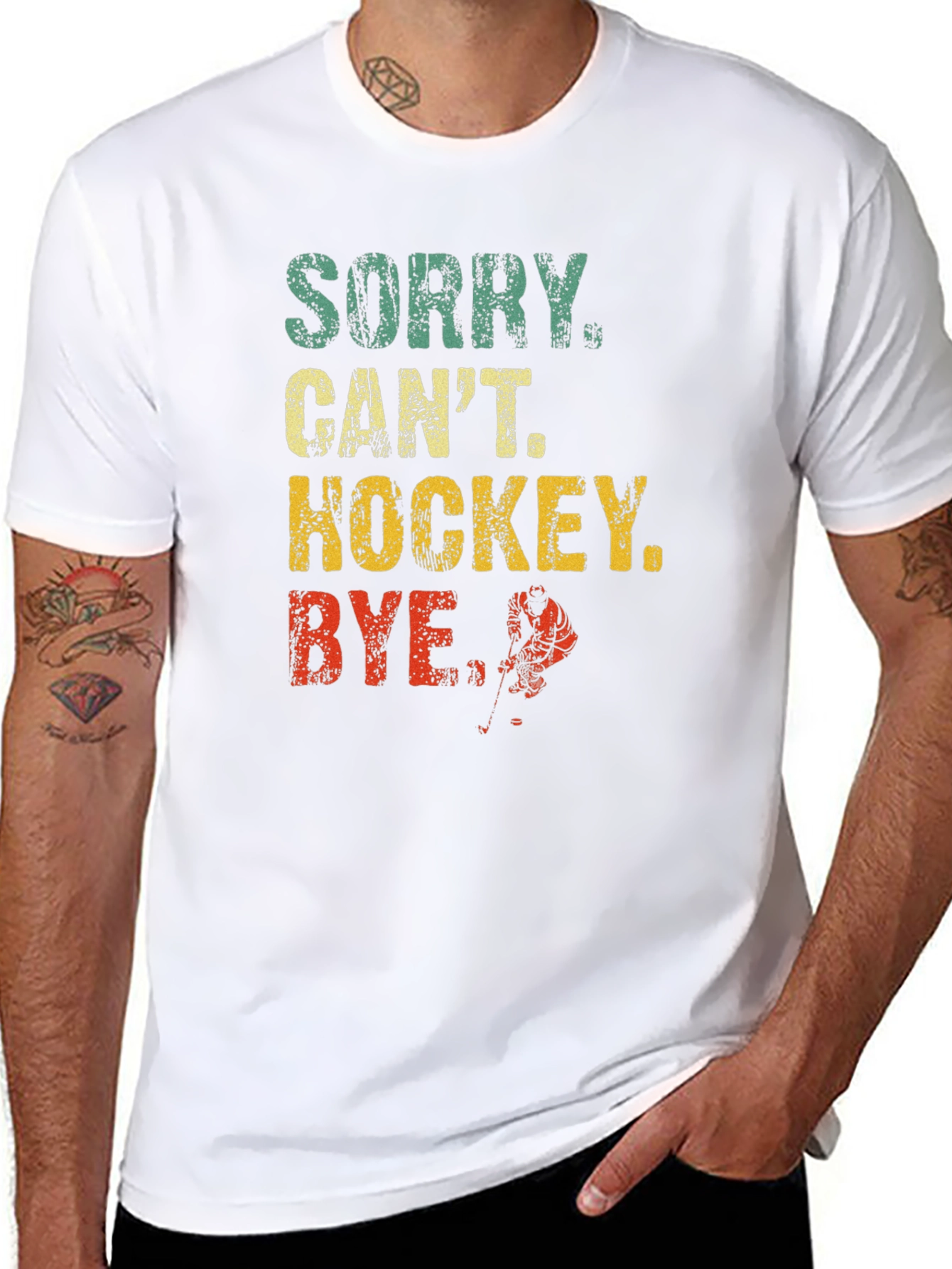 Sorry Cant Hockey Bye T-Shirt - Vintage Graphic Tee