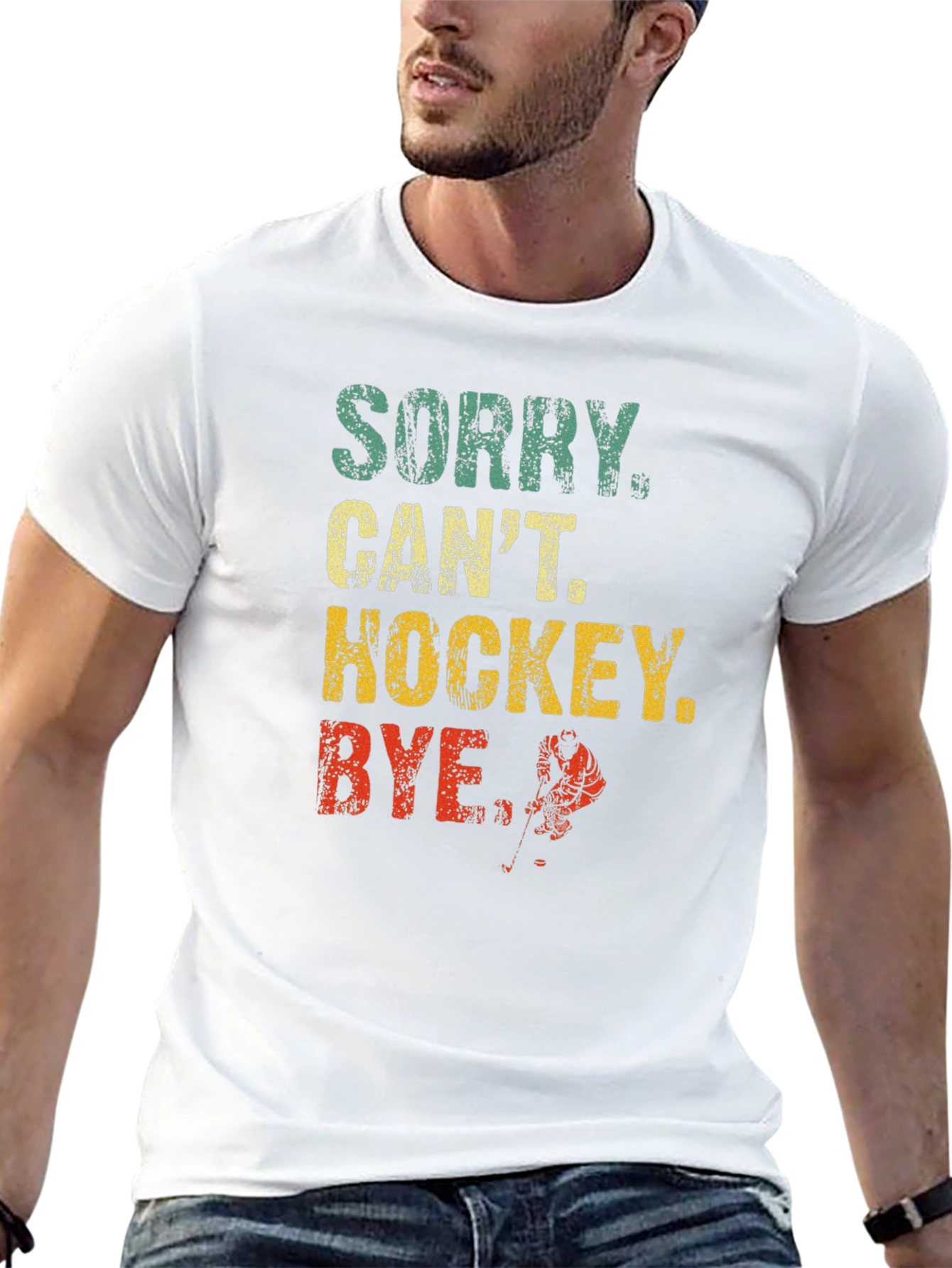 Sorry Cant Hockey Bye T-Shirt - Vintage Graphic Tee