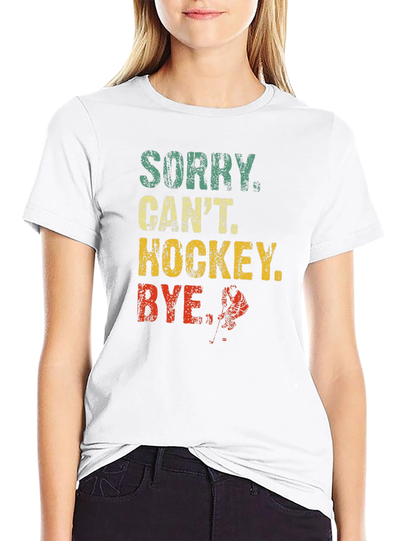 Sorry Cant Hockey Bye T-Shirt - Vintage Graphic Tee