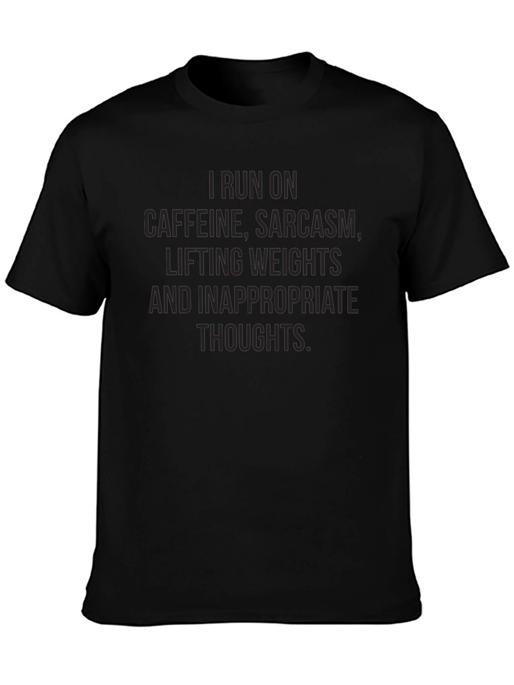 Funny Workout T-Shirt: Caffeine Sarcasm Weights