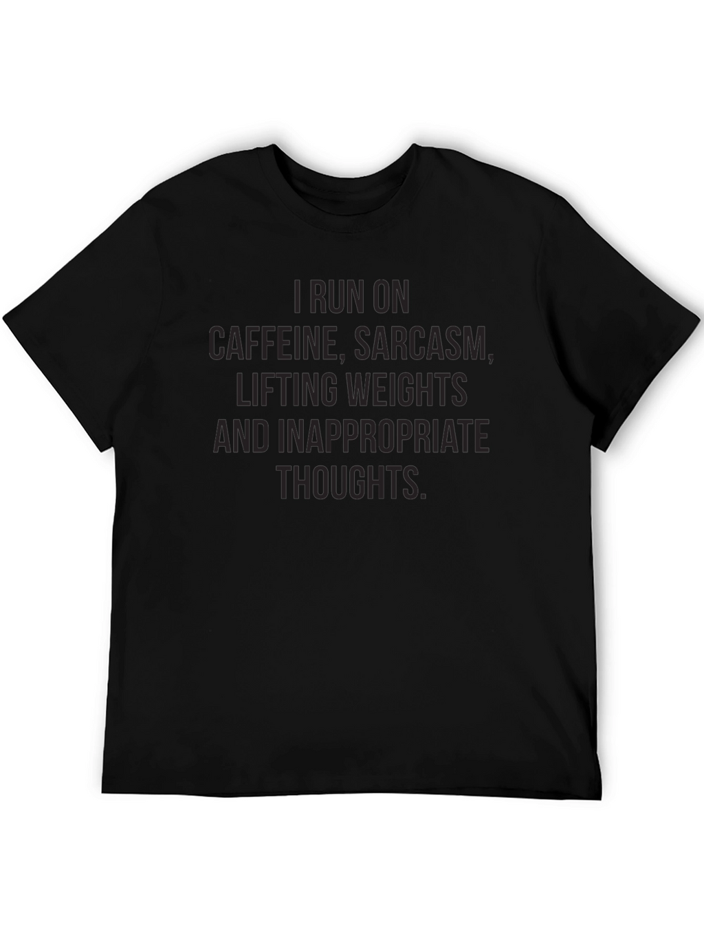 Funny Workout T-Shirt: Caffeine Sarcasm Weights