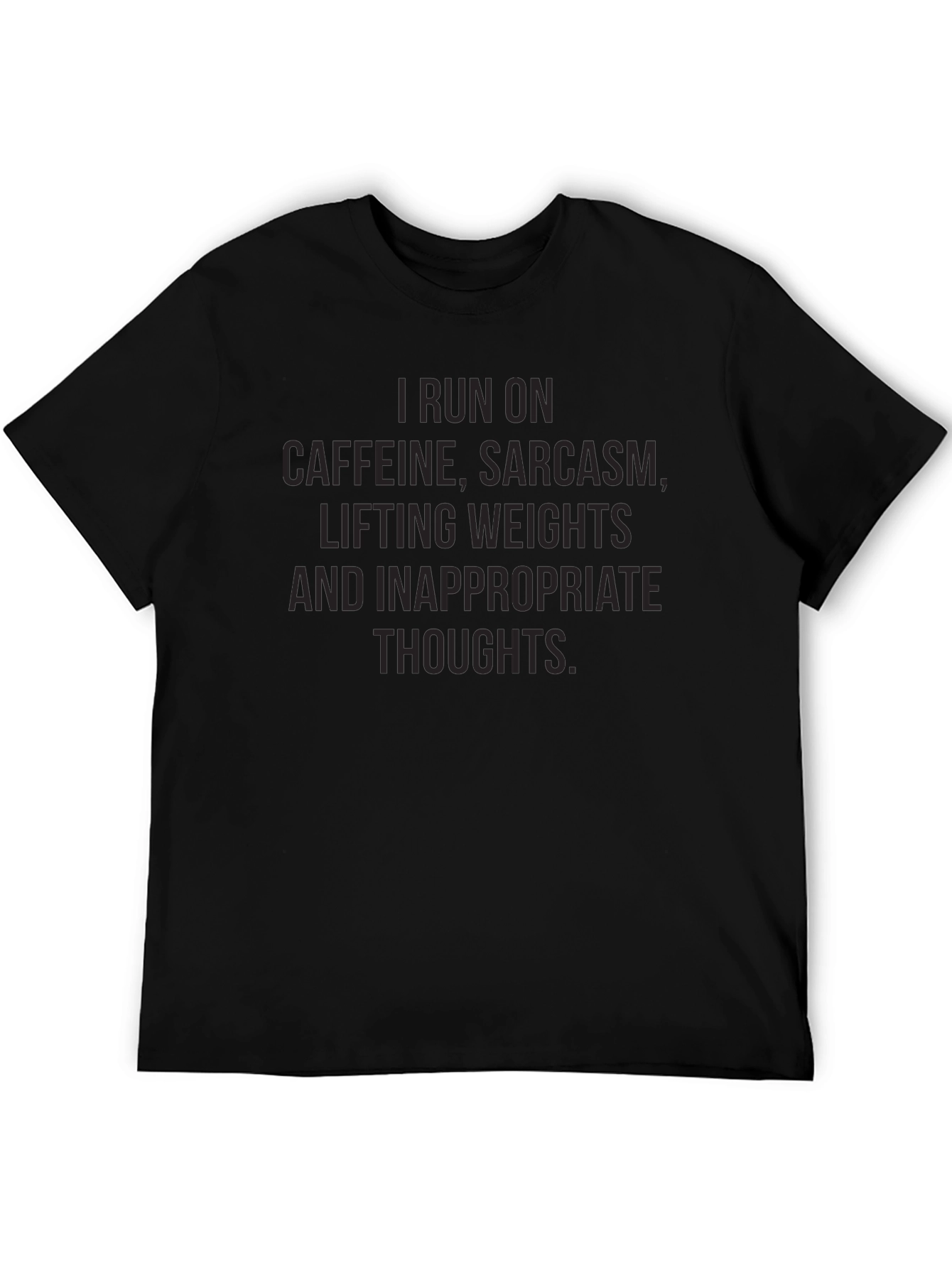Funny Workout T-Shirt: Caffeine Sarcasm Weights