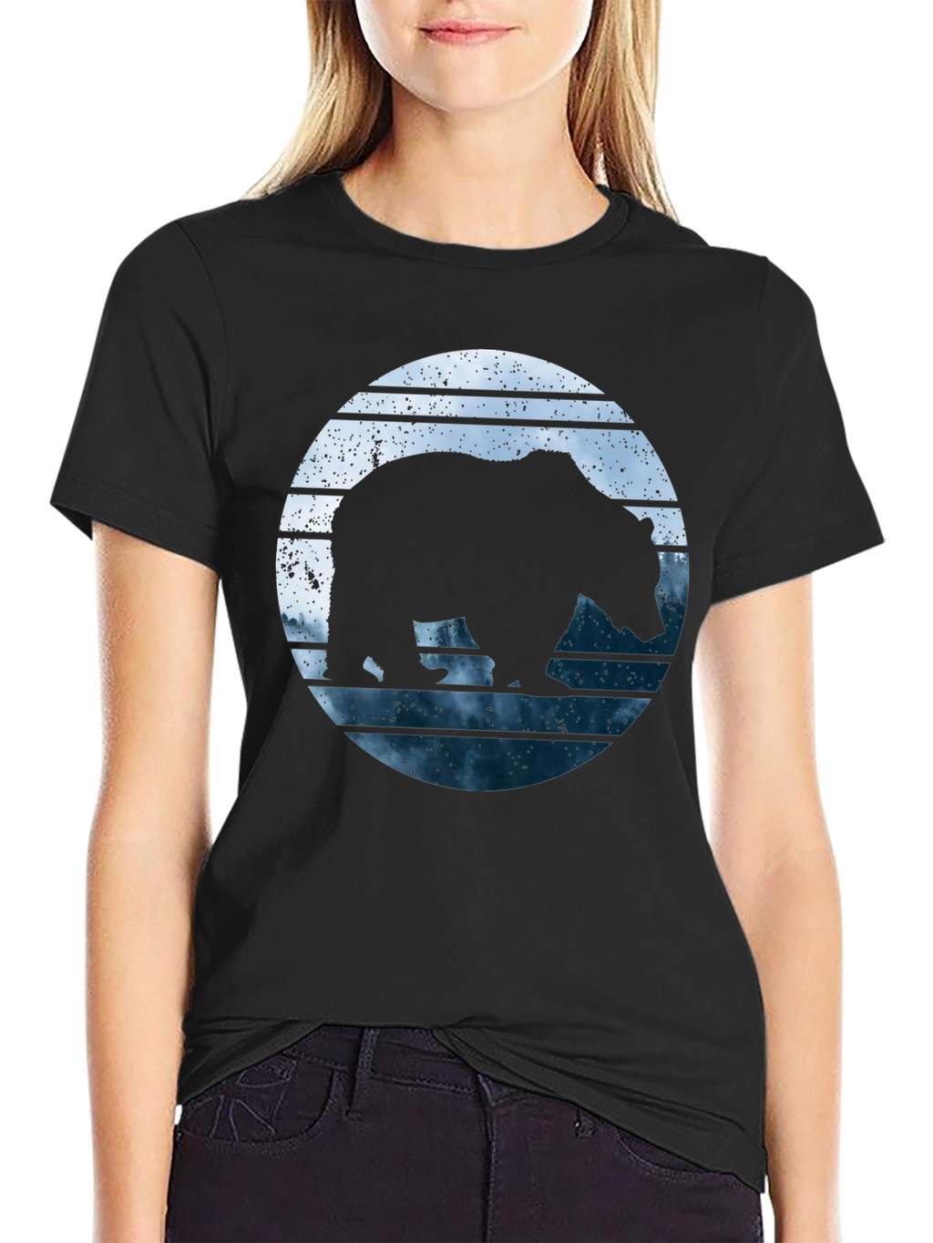 Bear Silhouette Graphic Print Tee