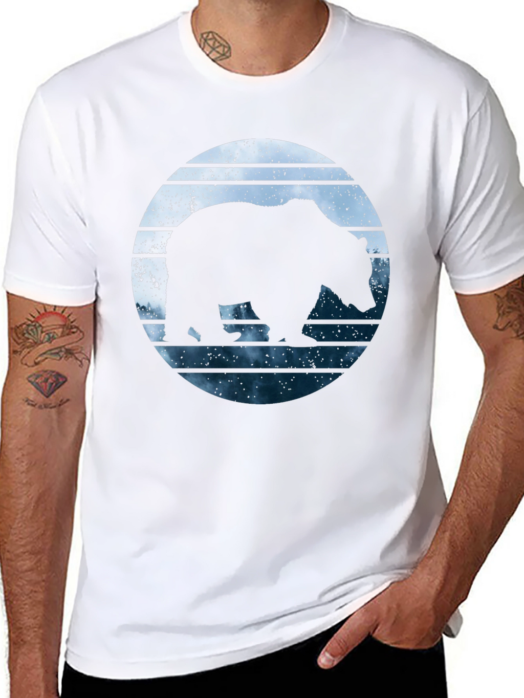 Bear Silhouette Graphic Print Tee