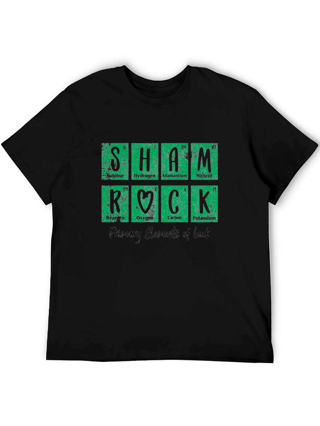 Shamrock Periodic Table Black T-Shirt