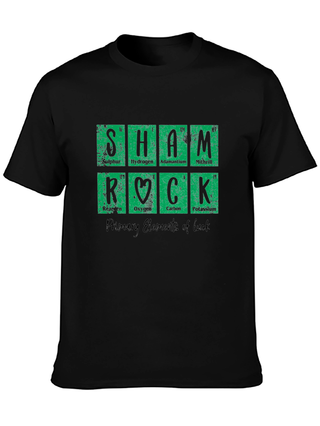 Shamrock Periodic Table Black T-Shirt