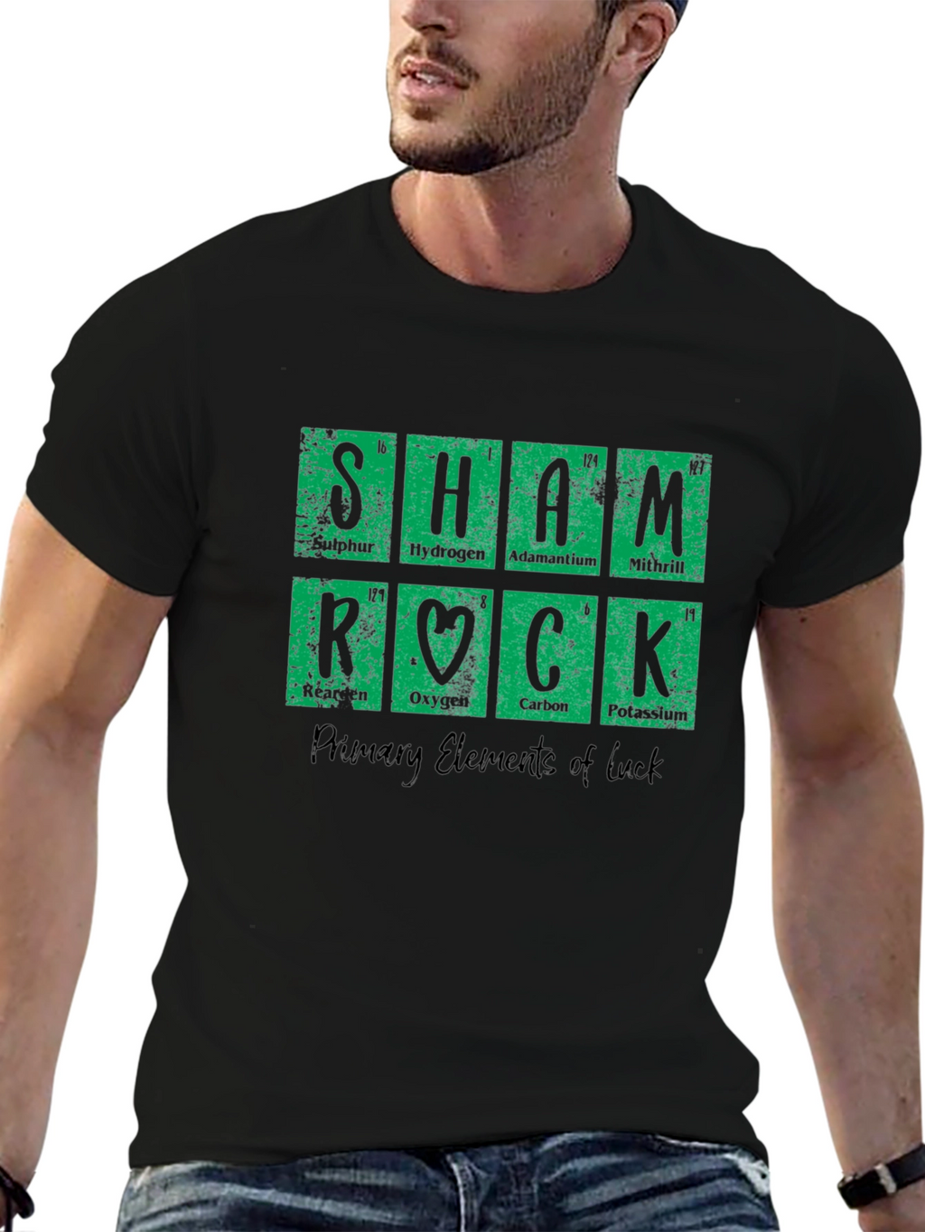 Shamrock Periodic Table Black T-Shirt