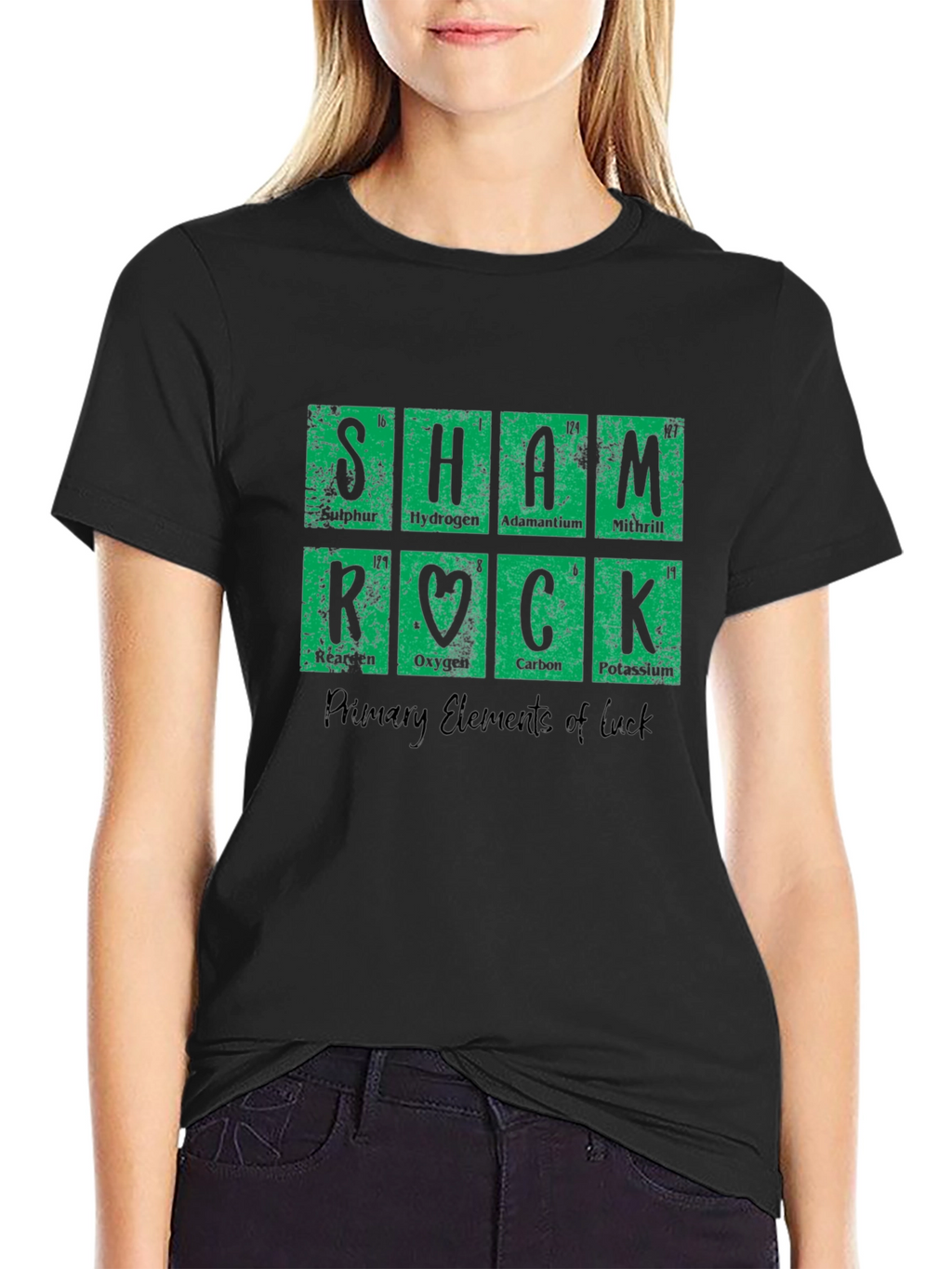 Shamrock Periodic Table Black T-Shirt