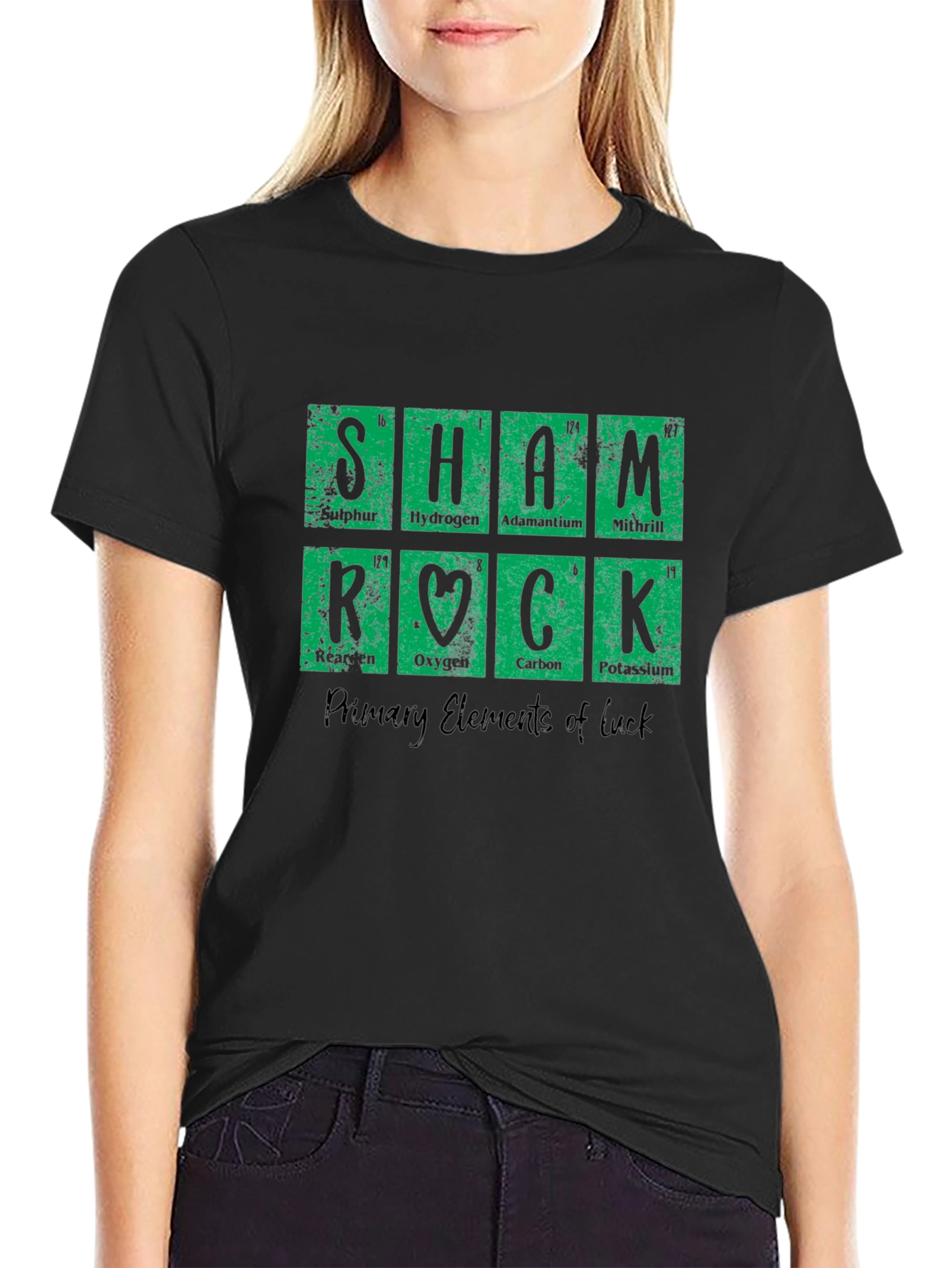 Shamrock Periodic Table Black T-Shirt