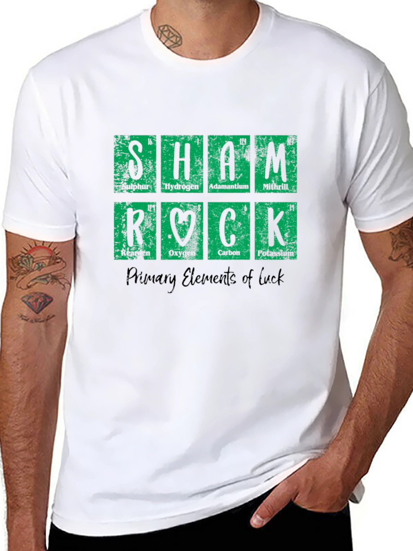 Shamrock Periodic Table Black T-Shirt