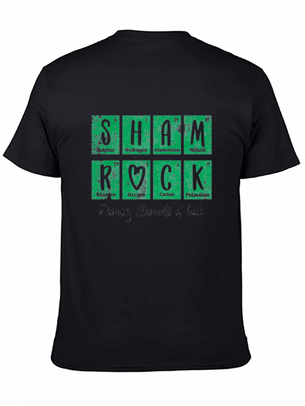 Shamrock Periodic Table Black T-Shirt