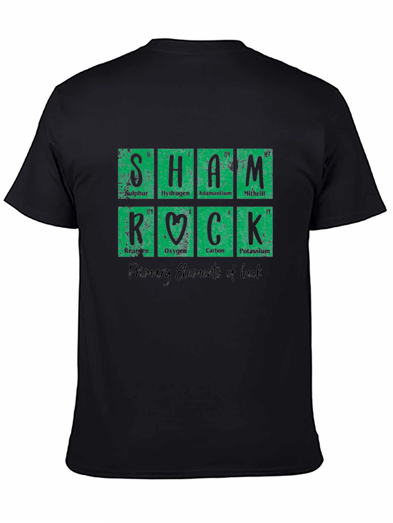 Shamrock Periodic Table Black T-Shirt